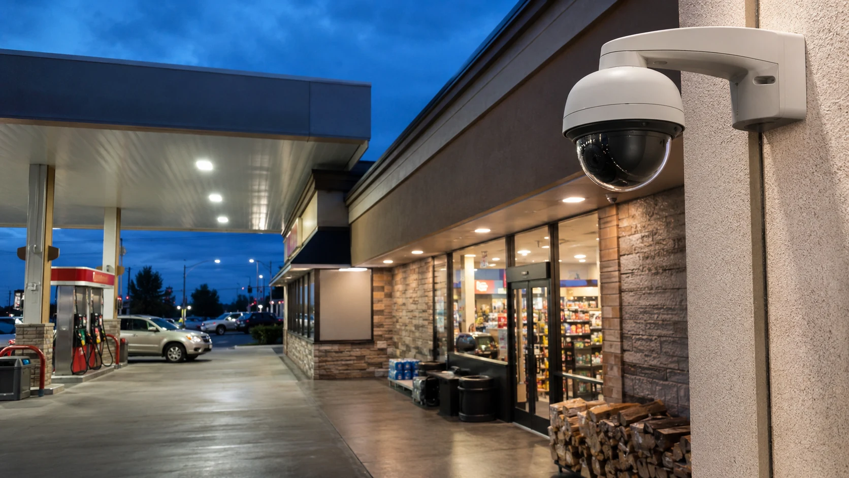 gas station storefront surveillance cameras