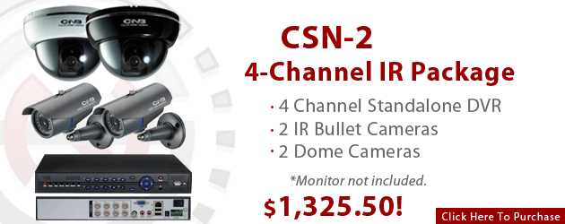 4-Channel IR Security Camera Package