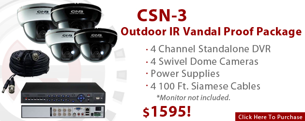4-Channel Outdoor IR Vandal Proof Security Camera Package