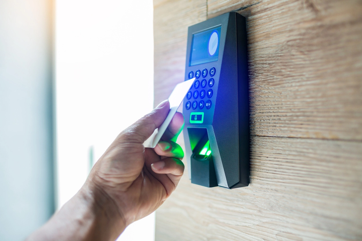 commercial controlled entrance with access control