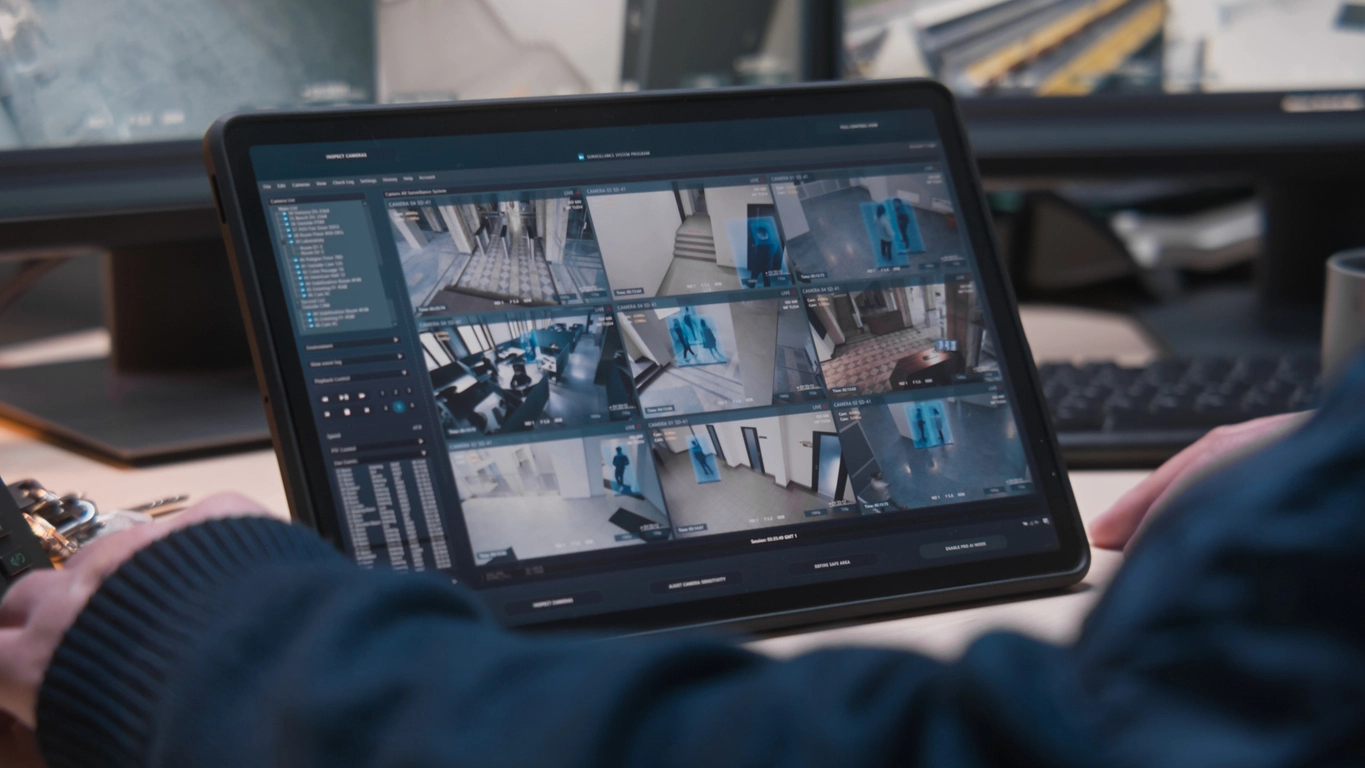 remote review of multiple commercial locations during scheduled security guard tour