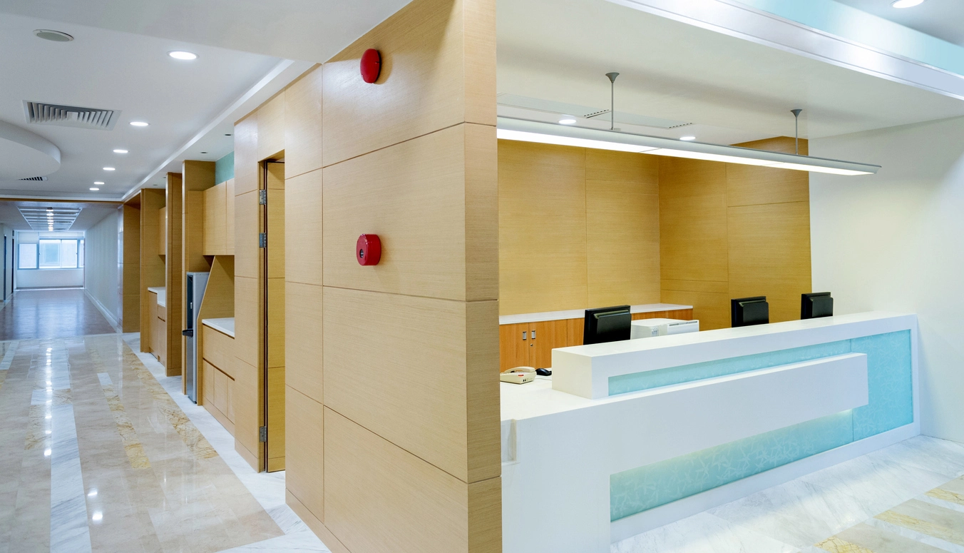 diagnostic facility reception and entrance surveillance cameras