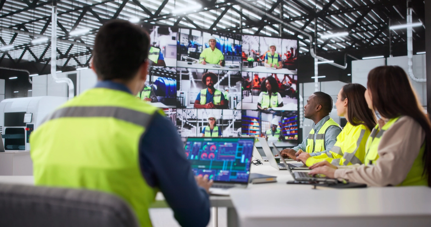 commercial security operations room monitoring multiple camera views for situational awareness