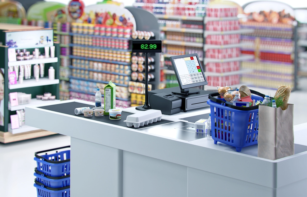 point of sale surveillance cameras monitoring cash register area