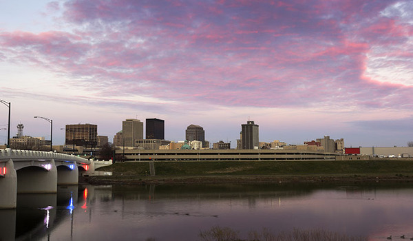 The city skyline of Dayton, Ohio