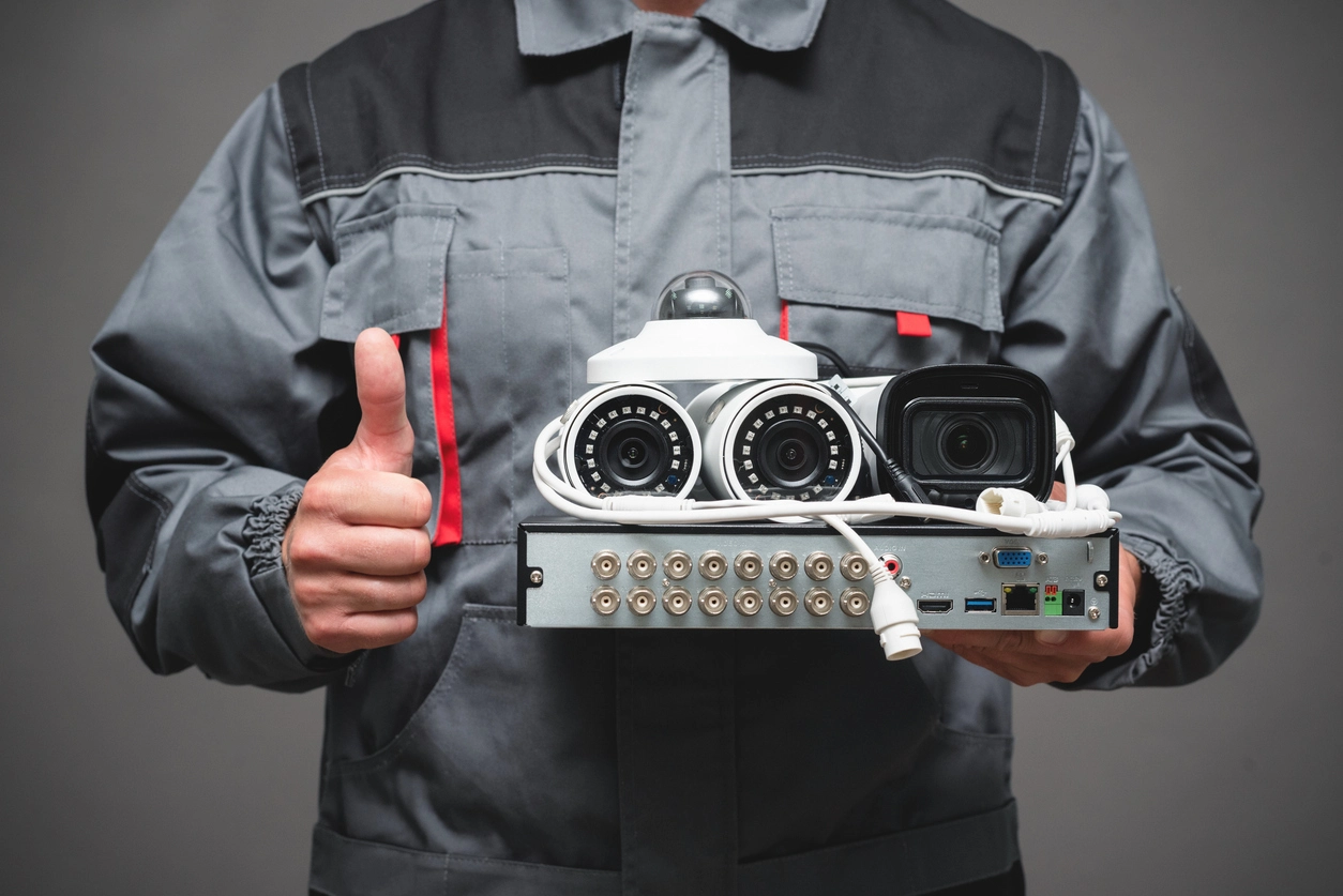 security camera equipment inspected for return condition