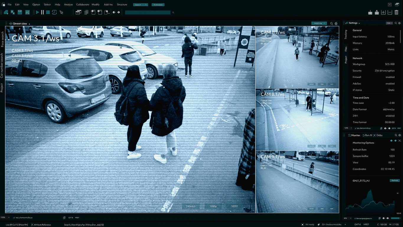 AI perimeter protection monitoring a commercial property boundary
