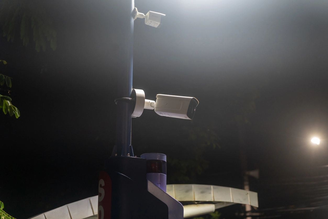 industrial facility monitored with thermal and environmental awareness