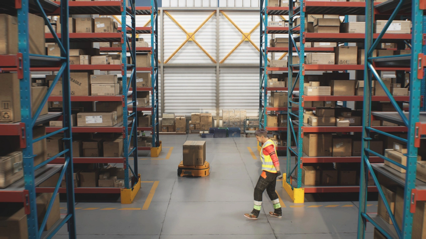 Industrial yard monitored by an outdoor security camera network