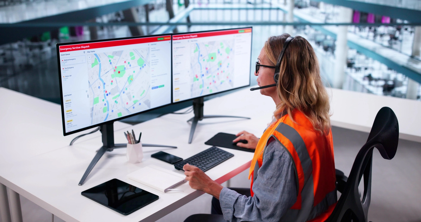 security camera monitoring emergency dispatch center operations room