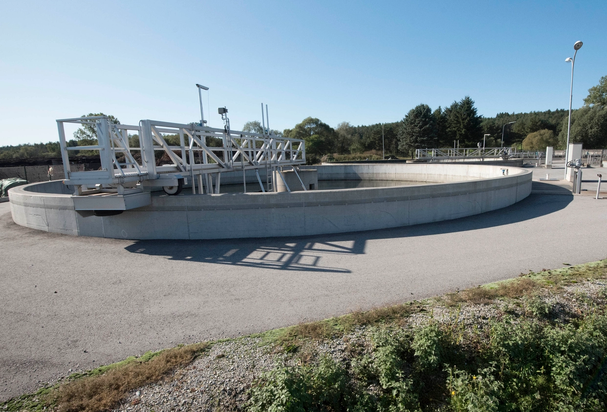 water treatment equipment area monitored by security cameras and environmental sensors