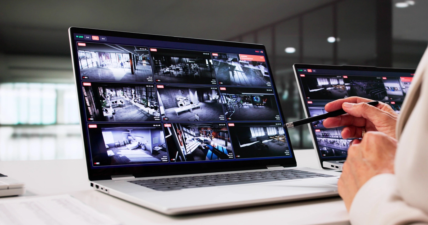 security camera footage reviewed after a serious incident alert